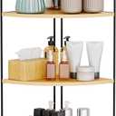 Bathroom Counter Organizer,Countertop Organizer,Vanity Organizers,Bathroom Storage,Bathroom Sink Caddy,Counter Shelf,Corner Counter,Corner Shelves(Black-Burlywood)