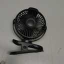 Koonie Portable Clip On Fan, Small USB Fan Battery Operated, 3 Speed Rechargeable Mini Fan With LED Display, 360 Rotate Personal Cooling Desk Fan for Stroller Travel Camping Golf Gym (black)