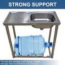 Outdoor Sink with Hose Hook Up, Free Standing Stainless Steel Utility Sink, Single Bowl Portable Sink Hand Wash Station for Camping, Backyard, Garden, Kitchen, Garage
