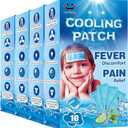 40 Sheets EasYeah Cooling Patches for Fever Discomfort & Pain Relief, Cooling Relief Fever Reducer, Soothe Headache Pain, 10 Count Per Box (4 Boxes)