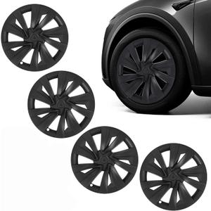 19 Inch Tesla Model Y Wheel Covers Suitable for Juniper Crossflow 2025 2026, 4PCS Vortex Style Premium Hubcaps, Hub Protection Accessory, Not Compatible with Tesla Y 2021-2024