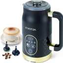 REVOTRA Milk Frother, 4in1 Electric Foam Maker with Touchscreen & Temp Display, Hot & Cold Milk Steamer with NonStick Coating, Silent Operation for Coffee, Latte, Cappuccino, Matcha, Hot Chocolate