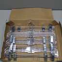 HOUSE DAY 12 Pack 14 inch Clear Plastic Skirt Hangers with Adjustable Clips, Pants Hangers 360-Rotating Swivel Hook, Clip Hangers for Pants, Trousers, Skirts, Jeans, Bulk Plastic Hangers