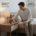 Leather Storage Tray for Men and Women - Vanity Tray for Bathroom, Bedroom, and Dresser Table - Decorative Storage Box Leather Valet Tray Catchall Tray for Watch, Jewelry, Perfume