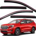 Lightronic Extra Durable Clip-on in-Channel Auto Vent Window Visor, Fits 2018-2024 GMC Terrain, UV Protection Rain Guard, Original Wind Deflector, No-Drill Easy Install, Dark Smoke, 4-Pcs