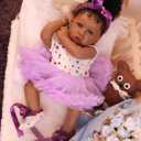 HOOMAI Lifelike Reborn Baby Dolls with Soft Body African American Realistic Girl Doll 22.8 Inch Best Birthday Gift Set, Aria 