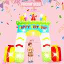 HZGDEJTG 11FT Birthday Arch, Built-in LED Lights and Colorful Rotating Lights, Suitable for Indoor and Outdoor, Garden, Lawn Birthday Inflatable Decoration
