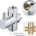 Sneatup Solid Brass 3-way G1/2 Shower Diverter Chrome Plating, 13/16 inches , 12/16 inches