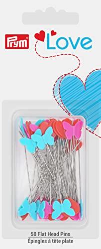 Prym Love 2-1/8", 50 pc Flat Head Pins, Multicolor (60100), Pack Of 3