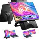 Laptop Screen Extender 16.1", 1200P FHD, Portable Monitor 360 Rotating Detachable Stand, Height Adjustable Monitor Extender for Laptop 13-17.5", Plug-Play for Tablet, PC, Phone, etc