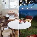 Obstal Fitted Round Table Cloth, Reversible Waterproof Stain Resistant Elastic Stretch Tablecloth, Wipe Clean Table Cover for Outdoor/Indoor Use, Fits Round Tables up to 30" - 36" Diameter, White
