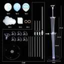 Cloud Party Balloons Stand Kit 2 Sets, Balloon Centerpieces for Tables with Cloud Foil Balloons and Patterned Latex Balloons for Baby Shower,Themed Party,Birthday Decorations Supplies