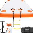 VOFiTNY Inflatable Floating Dock, Swim Platform Floating Dock for Lakes, Lake Floats for Adults, Island Raft Mat for Lake Beach Ocean, Non-Slip Surface (10ft x 6ft x 6", Orange)