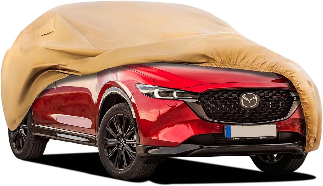 JURMON Heavy Duty Outdoor Car Cover Custom Fit for Mazda CX-5,Windproof All Weather Waterproof Sun Rain UV Dust Snow Protection Outdoor Car Covers (brown)