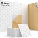 Soundproof Wall Panels, Kuchoow Acoustic Panels Sound Absorbing, 18 Pack High Density Sound Proof Panels for Walls Self Adhesive, Honeycomb Design Sound Dampening Panels White 12"12"0.4"