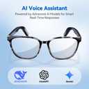 AI Smart Glasses for Men & Women Powered by ChatGPT, Real-Time Translation, Bluetooth Glasses with Photochromic Lens, Music & Hands-Free Calling, UV & Blue Light Protection, Thin Temples