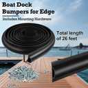 Boat Dock Bumpers, 13 Feet/26 Feet Dock Edging Guard for Piling and Pier Rub Rail for Boats Protection Black Dock Fender Bumper Includes Mounting Screws