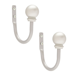 Kenney Chelsea Ball End Curtain Holdback Set, Antique Pewter, Set of 2