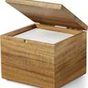 Bivvclaz Acacia Wood Disposable Face Towel Holder, Face Towel Container Compatible with Clean Towels XL, Face Towels Storage Box with Lid, Makeup Remover Organizer for Vanity, Bathroom