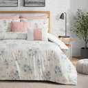 Lucky Brand Clarie Floral Comforter Set with Pillows - Full/Queen Size - 7 Piece Luxurious Bedding Ensemble (Floral Comforter & Pillow Sham Set With Throw Pillows)