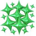3 x Green Star Balloon,15Pcs Green Star Foil Balloons,26/18/10 Inch Quadrangle Helium Balloons for Graduation Wedding Birthday Prom Anniversary Baby Shower Wedding Party Decorations