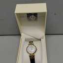 Anne Klein Women's Leather Strap Watch (Black/Gold-Tone)