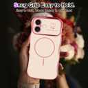 Fiyart Designed for iPhone 17 Case 2025, Cute Wave Frame Curly Shape Love Hearts Plating for Women Girls Camera Protection Compatible with MagSafe Magnetic Shockproof Bumper 6.3"-Pink