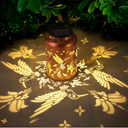 Vuees Hummingbird Solar Lanterns Outdoor Waterproof, Hollowed-Out Metal Hanging Garden Decor, Mother's Day Gifts for Women Mom Grandma, Decorative Lights for Patio, Porch, Yard, and Backyard