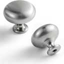 Set of 6 Elegant Satin Brushed Nickel Cabinet Knobs - Classic Round Kitchen Hardware, Contemporary Drawer Pulls Sleek Dresser Handles (1" Diameter)