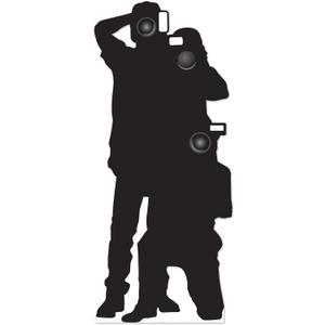 Beistle Life Size Paparazzi Stand-Up with Easel, Hollywood Theme Party Decorations, Photo Booth Props for VIP Awards Night Events, Movie Night, 6' x 32.15", 6' x 31.25"