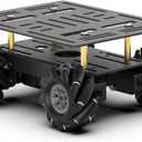 Mecanum Robot Chassis Car Kit with 360 Omnidirectional Wheel, Aluminum Alloy Frame, TT Motor, 66mm Omnidirectional Wheels, Robotic Moving Platform Robot Car DIY Kit (Unassembled)