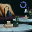 NOCTILICUA Electric Candle Warmer Lamp, Dimmer, Timer, Wooden Base with Black Stand, Black Shade, gift for Mother's Day, birthday, Christmas, Thanksgiving, Room Decor, Scented Wax Jar Candle Warmer (Midnight)