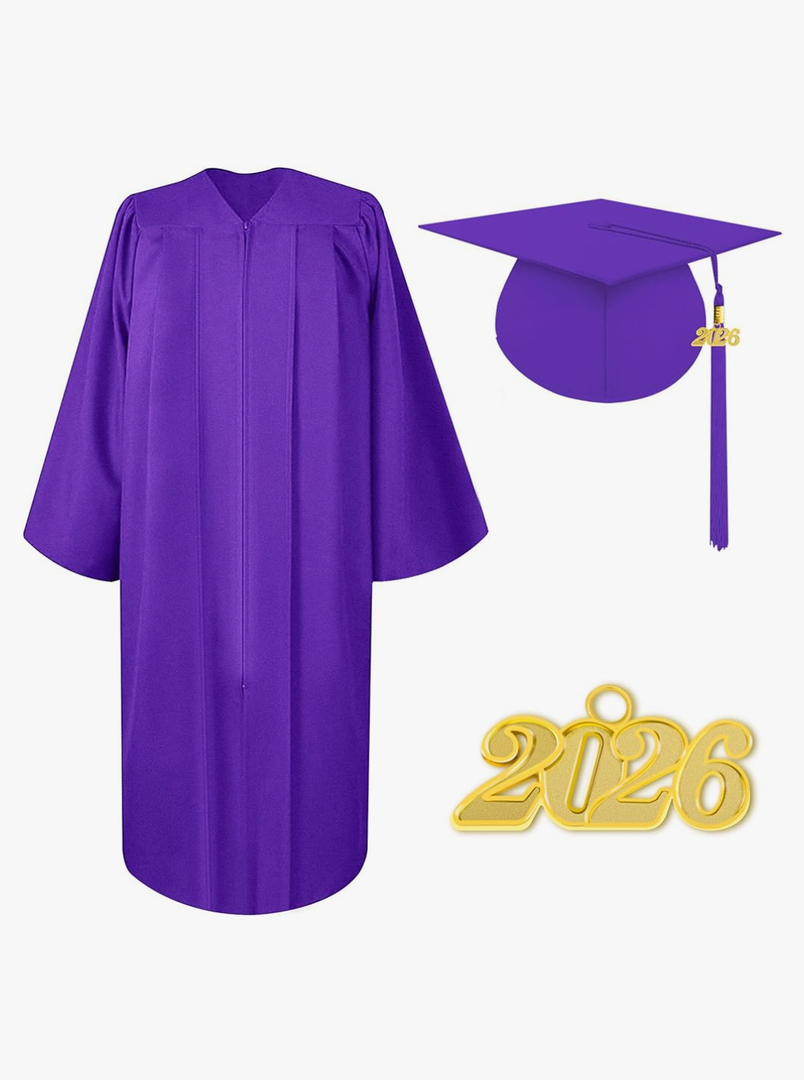 Matte Graduation Cap and Gown 2026 Tassel Adults Set for High School and Bachelor, 30