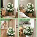 30" Artificial Hydrangea Trees, Set of 2 Faux Hydrangea Flowers Bush