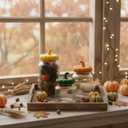 Mimorou 3 Set Pumpkin Glass Jar with Pumpkin Airtight Ceramic Lid 44 oz 33 oz 22oz Fall Clear Candy Jar Food Storage for Thanksgiving Party Cookie Table Decoration(Yellow, Orange, Green,Autumn)