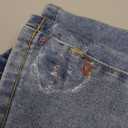 ELLEVEN Low Rise Denim Mini Skirt for Women, High Stretch Jean Skirt with Shorts Underneath Y2k Micro Skort (Small)