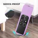 AhaStyle Protective Case for Apple TV Remote with AirTag Holder, Anti Slip Silicone Cover Compatible with 4K and HD [1st Generation] (Lavender)