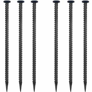 16 Inch Rebar Stakes, Ground Stake, 1/2 Inch DiameterGalvanized Steel Ground Anchors, Landscpe Stakes, Heavy Duty Metal SpikesAsphalt Anchor,Used for Speed Bump Wheel Stop and Camping (6 Pack)