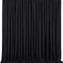 Black Backdrop Curtains 2 Panels 5ft x 10ft Polyester Photo Backdrop Drapes for Wedding Party Stage Birthday Decorations