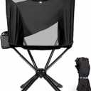 Portable High Back Camping Chair with Adjustable Height, Small Compact Outdoor Folding Chair for Adults Travel, Riselite Collapsible Lightweight Packable Camp Chairs, Easy Carry and Quick Setup (28.7"D x 30.5"W x 40.6"H, Black)