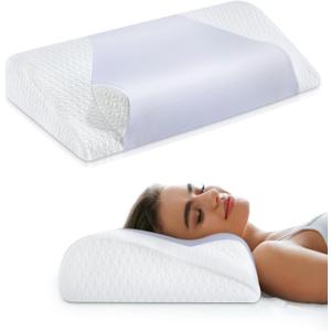 Cervical Neck Pillows for Sleeping,Ultra Soft Memory Foam Pillow, Cooling Ergonomic Contour Bed Pillow for Side, Back, Stomach Sleepers with Pillowcase