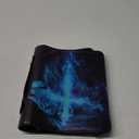 FOR U DESIGNS Glowing Blue Lion Cross Bible Carrying Case PU Leather Church Bag for Sunday Service & Bible Study Multi Pen Slots Fits Large Bibles 11.5x8.5x2