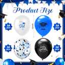 Kasyat 4 Set Blue and Black Graduation Balloons Stand High 53 Inch Class of 2026 Balloon Column Stand Kit Congrats Grad Latex Balloons for Graduation Floor Table Centerpieces Party Decoration