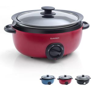 3.5 Quart Slow Cooker Red Uniform Heating,Non Stick Pot,Aluminum, Makes Your Food More Delicious.Suitable as a Gift for Wives,Parents,and Friends