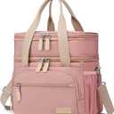 Weitars Lunch Bag for Women, Loncheras Para Mujer, Leakproof Insulated Large Lunchbox Dual Compartment Lunch Box Adult For Work Beach Picnic Hiking (15L) (Pink)