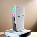 for PS5 Cooling Fan with Led Light, Quiet for PS5 Fan Cooling Fan for PS5 Cooler Cooling Fan for Playstation 5 fan with 3 Small Fans 3.0 USB Port 2 Fan Speed Setting fan (White)