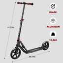 Adult Scooter with Big Wheels | Adjustable Height, Foldable Aluminum Frame | Smooth Ride for Urban Commuting and Outdoor Fun | Suitable for Teens 8-12 | 220 lbs Weight Limit