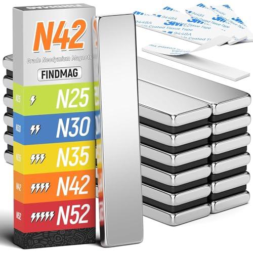 50Pcs Strong Neodymium Magnets Bar&FINDMAG 12Pack Rare Earth Neodymium Magnets