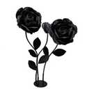 CICIEKAE Giant Velvet Black Rose Artificial Flower, 5.9Ft, 3 Flowers