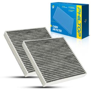 PHILTOP Cabin Air Filter w/Activated Carbon, Compatible with CF10830 BMW X5 2000, 2001, 2002, 2003, 2004, 2005, 2006, Land Rover Range Rover 2003-2013, Premium Carbon Filter Up Dust Pollen Odor